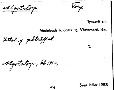 Bild på arkivkortet för arkivposten Algotstorp