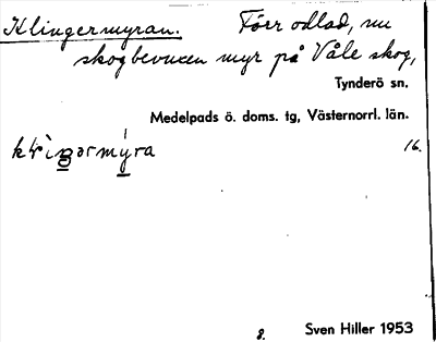 Bild på arkivkortet för arkivposten Klingermyran