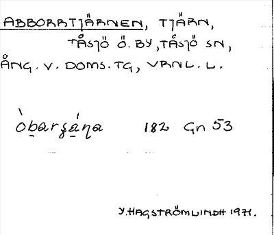 Bild på arkivkortet för arkivposten Abborrtjärnen