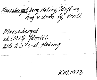 Bild på arkivkortet för arkivposten Mossaberget