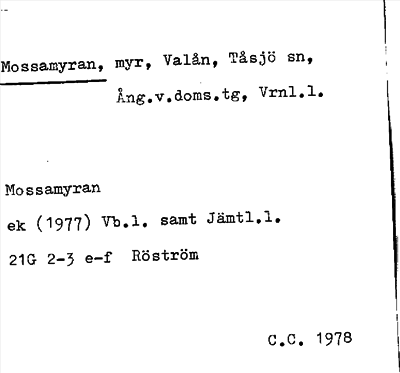 Bild på arkivkortet för arkivposten Mossamyran