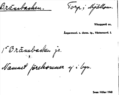 Bild på arkivkortet för arkivposten Brännbacken