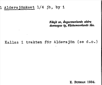 Bild på arkivkortet för arkivposten Aldersjönäset