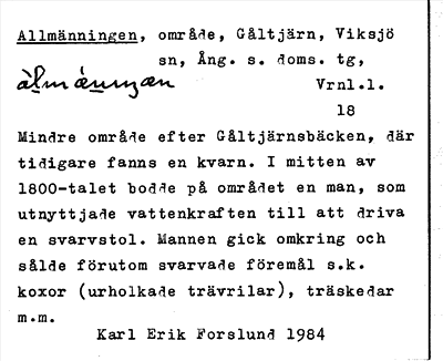 Bild på arkivkortet för arkivposten Allmänningen