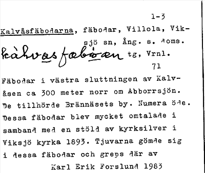 Bild på arkivkortet för arkivposten Kalvåsfäbodarna