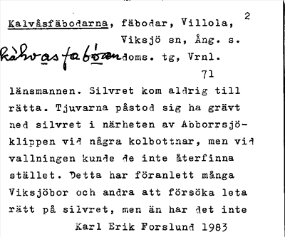 Bild på arkivkortet för arkivposten Kalvåsfäbodarna
