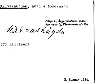 Bild på arkivkortet för arkivposten Kalvåshöjden
