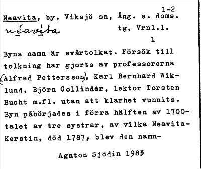 Bild på arkivkortet för arkivposten Neavita
