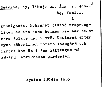 Bild på arkivkortet för arkivposten Neavita