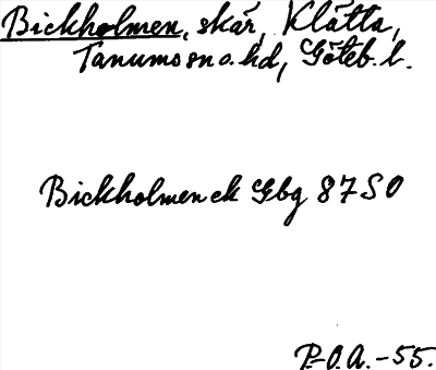 Bild på arkivkortet för arkivposten Bickholmen