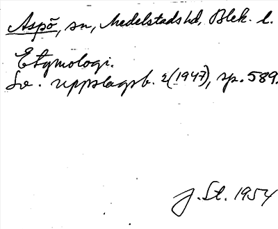 Bild på arkivkortet för arkivposten Aspö