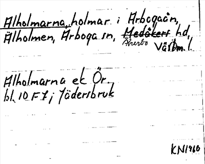 Bild på arkivkortet för arkivposten Alholmarna