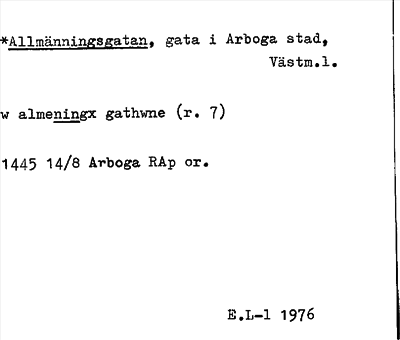 Bild på arkivkortet för arkivposten *Allmänningsgatan