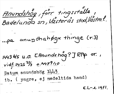 Bild på arkivkortet för arkivposten Anundshög