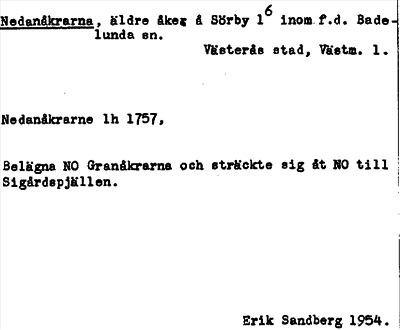 Bild på arkivkortet för arkivposten Nedanåkrarna