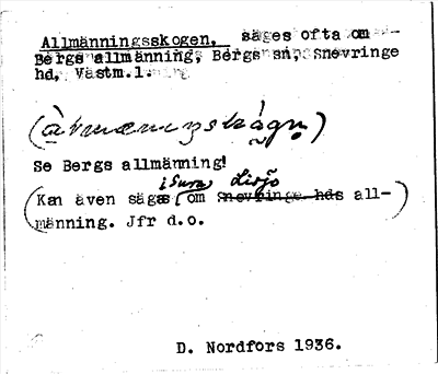 Bild på arkivkortet för arkivposten Allmänningsskogen