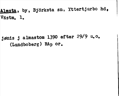 Bild på arkivkortet för arkivposten Almsta