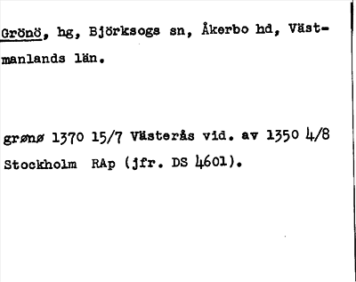 Bild på arkivkortet för arkivposten Grönö