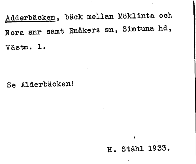 Bild på arkivkortet för arkivposten Adderbäcken