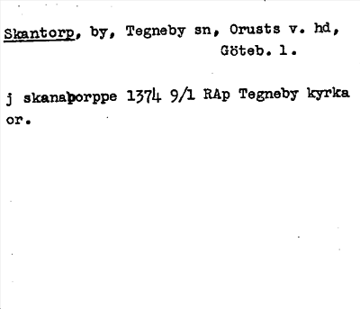 Bild på arkivkortet för arkivposten Skantorp