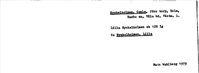 Bild på arkivkortet för arkivposten Nyckelholmen, Gamla, se Nyckelholmen, Lilla