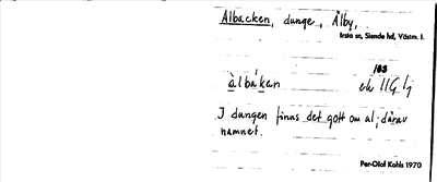 Bild på arkivkortet för arkivposten Albacken