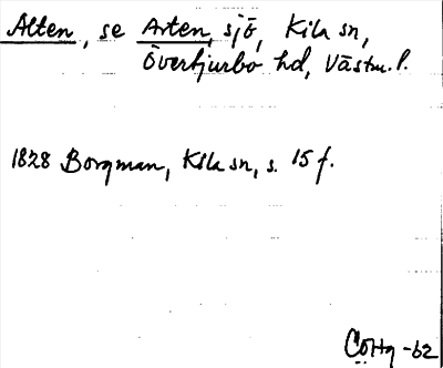 Bild på arkivkortet för arkivposten Alten, se Arten