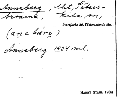 Bild på arkivkortet för arkivposten Anneberg