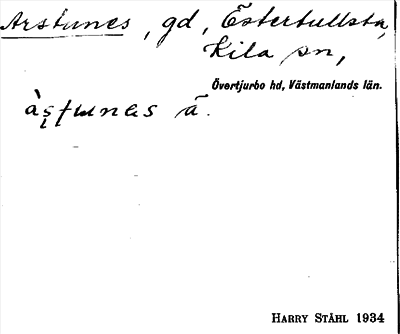 Bild på arkivkortet för arkivposten Arstunes