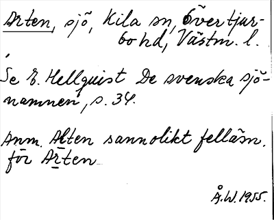 Bild på arkivkortet för arkivposten Arten