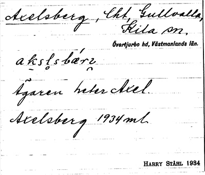 Bild på arkivkortet för arkivposten Axelsberg