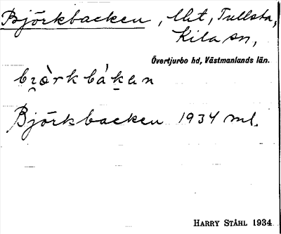 Bild på arkivkortet för arkivposten Björkbacken