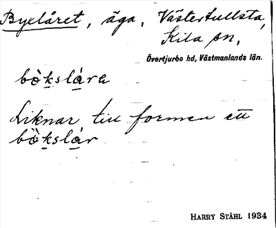 Bild på arkivkortet för arkivposten Byxlåret