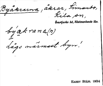 Bild på arkivkortet för arkivposten Byåkrarna