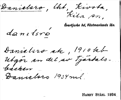 Bild på arkivkortet för arkivposten Danielsro