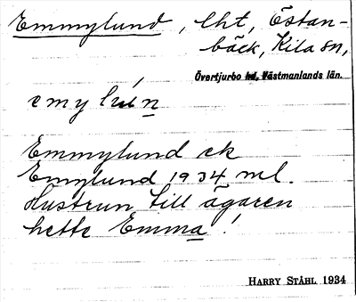 Bild på arkivkortet för arkivposten Emmylund