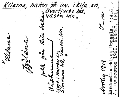 Bild på arkivkortet för arkivposten Kilarna