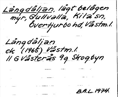 Bild på arkivkortet för arkivposten Långdäljan