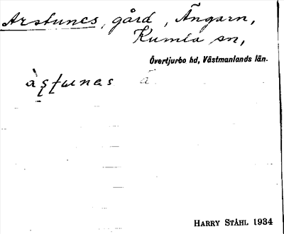 Bild på arkivkortet för arkivposten Arstunes