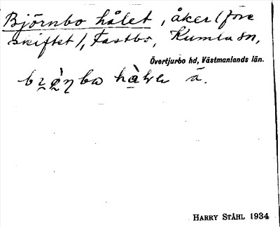 Bild på arkivkortet för arkivposten Björnbo hålet