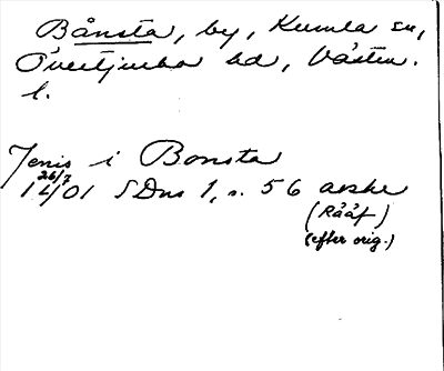 Bild på arkivkortet för arkivposten Bånsta