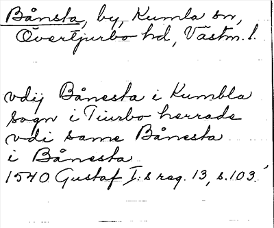 Bild på arkivkortet för arkivposten Bånsta