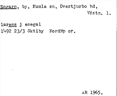 Bild på arkivkortet för arkivposten Engarn