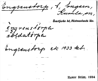 Bild på arkivkortet för arkivposten Engrenstorp