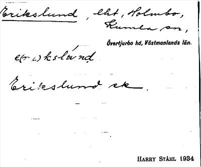 Bild på arkivkortet för arkivposten Erikslund