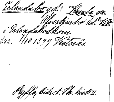 Bild på arkivkortet för arkivposten Erlandsbo