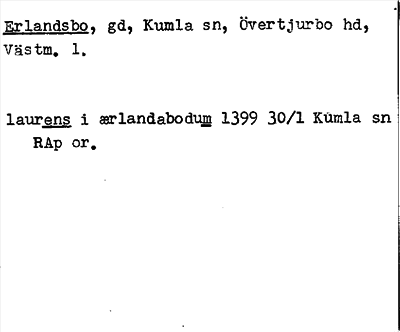 Bild på arkivkortet för arkivposten Erlandsbo