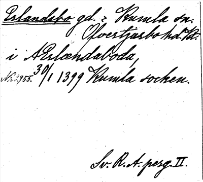 Bild på arkivkortet för arkivposten Erlandsbo