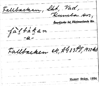 Bild på arkivkortet för arkivposten Fallbacken