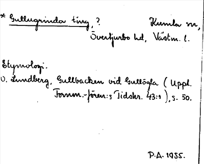 Bild på arkivkortet för arkivposten *Gullugrinda ting